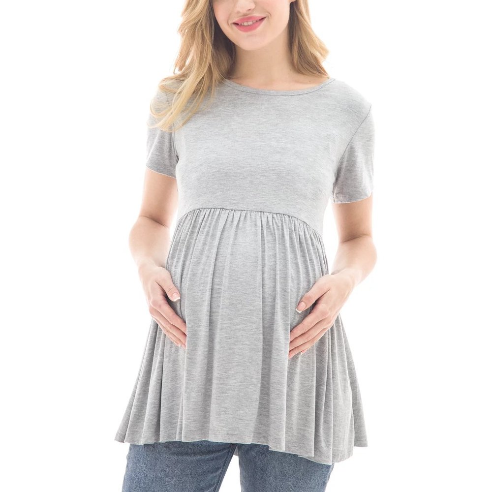 *NEW* Bearsland Women's Short Sleeve Maternity Pregnancy T-Shirt - XXL